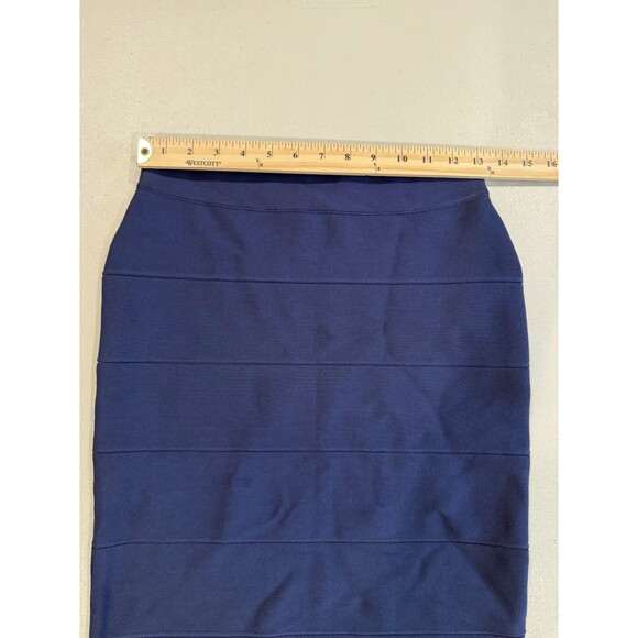 BCBGMaxazria Skirt Womens Medium Navy Stretch Bandage Bodycon Going Out Work - Picture 5 of 5